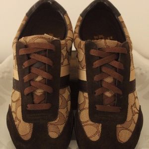 Coach Joss Signature C Brown Canvas Sneaker